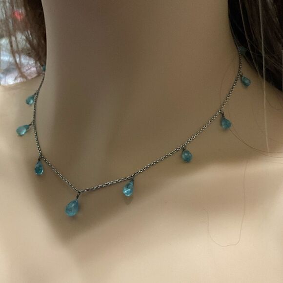 Rare Paraiba Apatite Drop Necklace - Picture 3 of 16